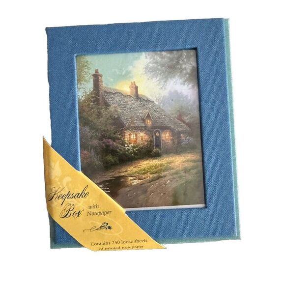 Thomas Kinkade Other - Thomas Kinkade Moonlight Cottage Keepsake Box 250 Sheets Notepaper TKBK02 NEW